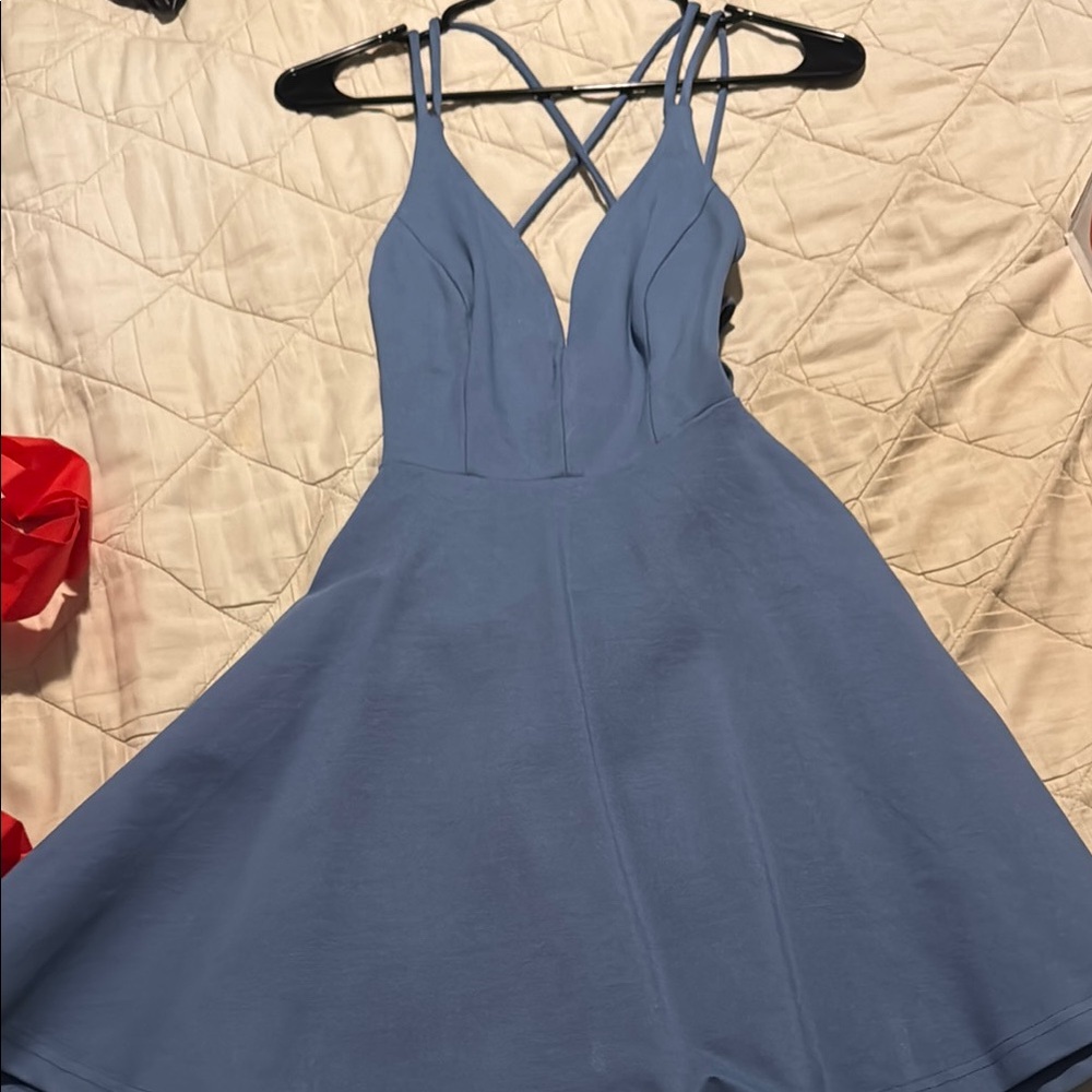 Windsor Blue Sleeveless A-Line Mini Dress